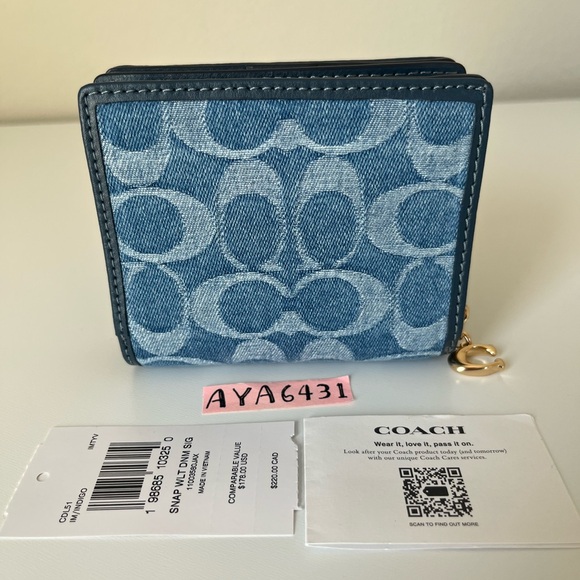 Coach Snap Wallet In Signature Denimππ - Picture 3 of 10